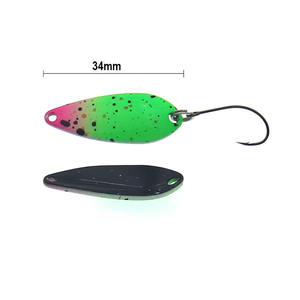 Cucchiaino da Pesca 4.3g 34mm UV Colorato Esca per Trota in Rame Metallo Lure da Pesca per Torrente Trota Cavedano Persico <span class=keywords><strong>Salmone</strong></span> - Product Image 2