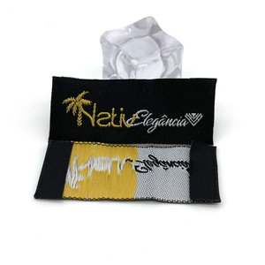 Etiqueta tejida de poliéster para ropa tejida personalizada más vendida, Etiquetas tejidas de marca con logotipo personalizado, uso para ropa - Product Image 1