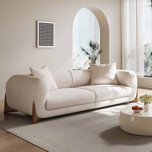 Desain <span class=keywords><strong>Modern</strong></span> perabot rumah Hotel Villa ruang tamu kain kasmir dasar kayu padat Sofa tunggal beludru tiga Set Sofa - Product Image 1