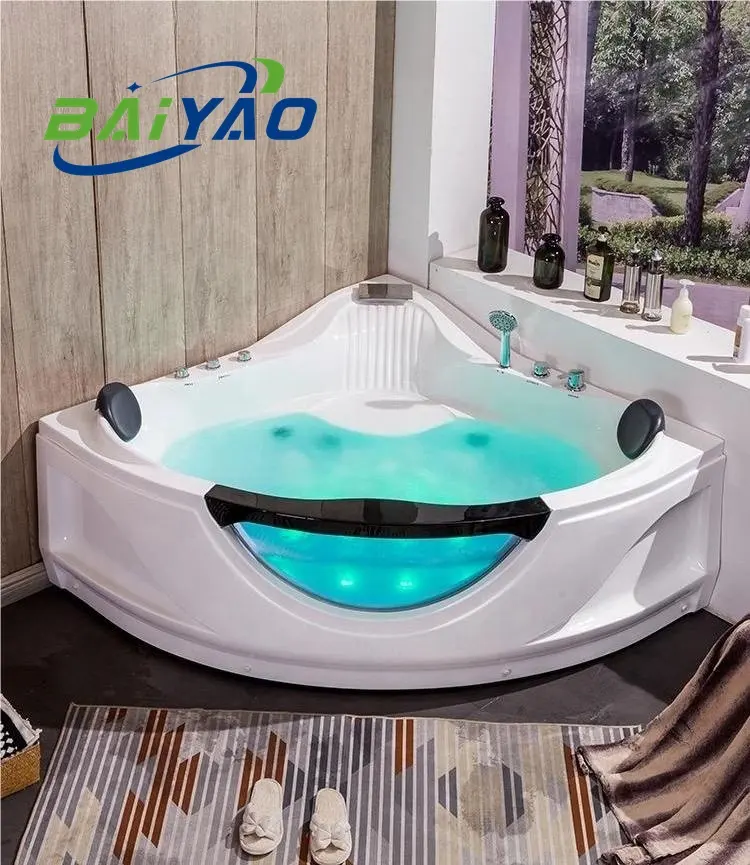 Triangle Whirlpool Acrylique Spa Bubble Baignoire De Massage Spas Baignoire 2 Personnes Yacuzzi En Stock Design Moderne Baignoires