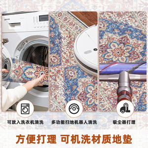 พรมปูพื้นลายเหรียญตกแต่งบ้าน รูปทรงสี่เหลี่ยมผืนผ้า ซักได้ ทำจากเส้นใยโพลีเอสเตอร์ สำหรับห้องนอน ห้องนั่งเล่น และทางเข้าบ้าน - Product Image 2