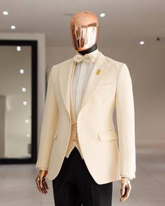 Sur mesure formel <span class=keywords><strong>blanc</strong></span> hommes costumes coupe régulière 2 pièces smokings velours châle revers ceinture Blazer <span class=keywords><strong>pantalon</strong></span> <span class=keywords><strong>pour</strong></span> les mariés de <span class=keywords><strong>mariage</strong></span> - Product Image 4