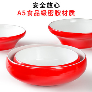ชามเมลามีนสองสี ขนาดใหญ่ สีแดงขาว ทนทาน ใช้กับไมโครเวฟได้ เหมาะสำหรับโรงแรมและร้านอาหาร - Product Image 3