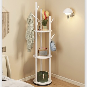 Solid wood coat <b>rack</b>, floor-standing, bedroom <b>clothes</b> <b>rack</b>, clothing storage <b>rack</b>, living room entrance household rotating - Product Image 2