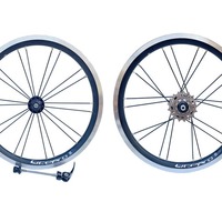 Set Roda Sepeda Lipat 14/16 Inci Model Starburst dengan Roda Pengatur Tiga Kecepatan