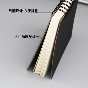 Cuaderno de bocetos con espiral, cubierta negra, A4, 160G, 40 hojas - Product Image 6