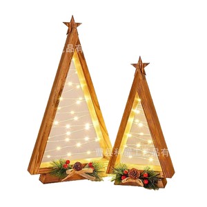 Adorno de árbol de Navidad iluminado de madera de 14.2 pulgadas, decoración luminosa para dormitorio y sala de estar - Product Image 2