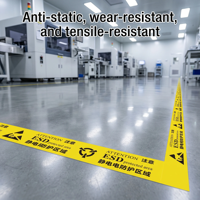Bande de contrôle statique ESD professionnelle Haoputon, résistante aux déchirures, en PVC, bande de signalisation antistatique pour la zone de sécurité de la ligne d'assemblage de circuits imprimés