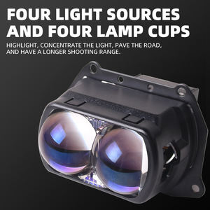 Nueva Llegada 68W Sistema de Iluminación Automática Aftermarket Matrix Blue Lens Dual LED Proyector Faro con Haz Alto y Bajo 12V Voltaje - Product Image 3