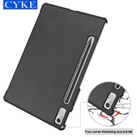 CYKE Housse de tablette à trois volets 11.2 pouces étui de protection en cuir Pu pour Lenovo TAB P11 Pro Gen 11.2 pouces