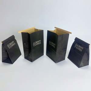 Custom Logo Kraft Paper Black 250g Tin Tie Top Treat <b>Bags</b> Square Bottom Bakery Packaging for <b>Cookies</b> Coffee Beans Paper <b>Bags</b> - Product Image 1