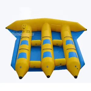 Equipamentos infláveis para brincar na água, equipamento inflável com 6 pessoas, brincar na água, banana, peixes, barco com preço de fábrica