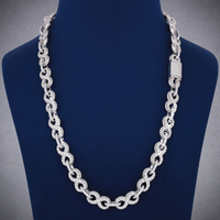 Chaîne cubaine VVS1 Infinity Link en diamant, argent sterling 925 plaqué argent, bijou de corps de luxe pour fiançailles et mariage, RATAN