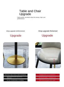 Ensemble table et chaises rondes en pierre frittée de conception italienne moderne et luxueuse, 2 places, assemblé pour café, salon et salle d'accueil - Product Image 4