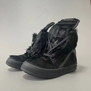 Zapatos Casuales de Moda para Hombre, Diseño de Triángulo Invertido, Zapatos de Cuero para Mujer, Zapatillas Negras Sólidas para Mujer, Zapatos con Cordones para Hombre - Product Image 4