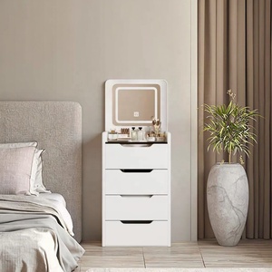 Toletta Moderna <span class=keywords><strong>da</strong></span> Trucco Bianca Illuminata con Specchio in Pannello di Legno Resistente Mobili per <span class=keywords><strong>Camera</strong></span> <span class=keywords><strong>da</strong></span> Letto per Uso Quotidiano - Product Image 4