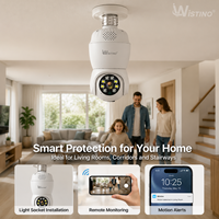 Wistino WiFi Home, Bombilla Inteligente de Seguridad para Exteriores con Luz LED Ultra Brillante de 4.5W, Visión Nocturna a Todo Color, Comunicación Bidireccional