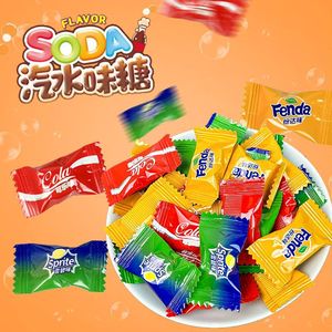 Mezcla de refrescos con sabor a caramelo duro Cola Fanta sabor envuelto individualmente boda dulce merienda fiesta golosinas OEM a granel al por mayor - Product Image 2