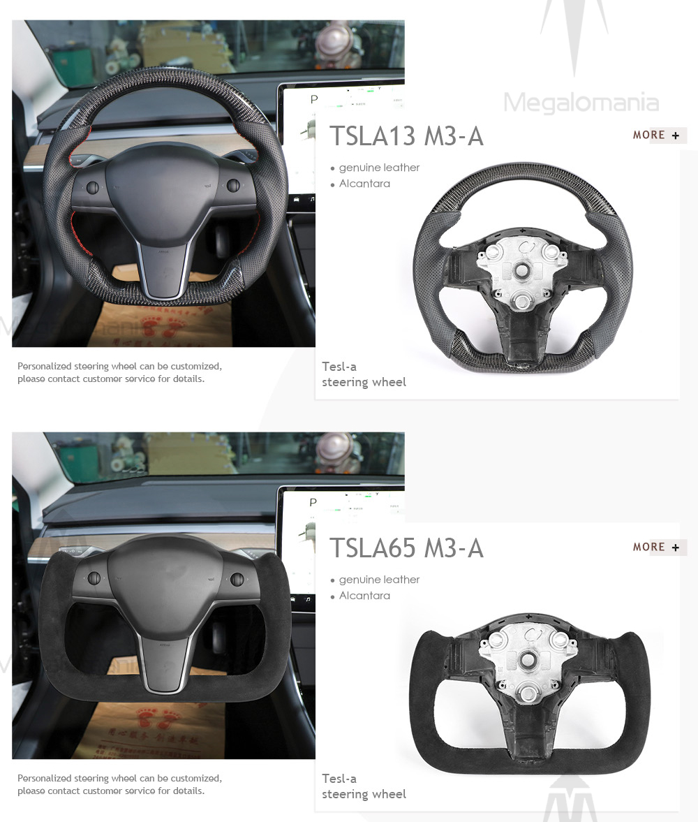 Full Leather Yok-e Steering Wheel For Tesla Model-3 Y X S 2017 2018 2019 2020 2021 2022 Custom Leather