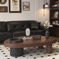 Table basse en bois massif de style vintage et médiéval, de forme irrégulière, avec rangement pour petits appartements, salon moderne, meubles de maison
