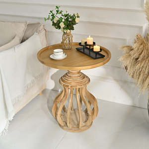 INNOVA Home Farmhouse Natural Style <b>Solid</b> <b>Wood</b> Extendable Panel European Modern Design Coffee <b>Desk</b> Living Room Side Coffee Table - Product Image 1