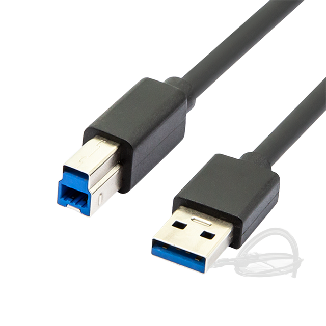High Speed Square USB 3.0 Printer Cable Type-C Male B 1.5m Black PVC Aluminum Foil Metal Woven Mesh Shielding Data Transmission