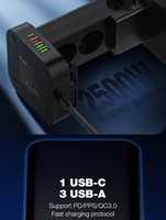 Interruptor temporizador LDNIO SEW4485, extensión de torre de 2500W, salidas de la UE, salida Usb de 32w, carga inalámbrica, torre de alimentación nominal, tira de alimentación