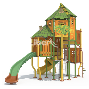 Hochwertige Umweltfreundliche Kunststoff-Rutsche Baumhaus-Design Outdoor-Spielplatz für Kinder - Product Image 1