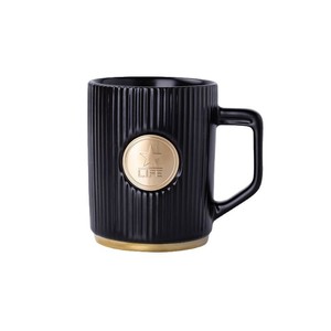 Mug en céramique à rayures, design rouge et vert, mug à café avec logo doré, cadeau d'affaires, tasse individuelle - Product Image 3