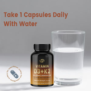 Etiqueta privada OEM Vitamina D3 K2 Magnesio 5000 IU, 120mcg K2 Cápsulas Vitamina K2 (MK7) con suplemento D3 Soporte inmunológico y óseo - Product Image 4