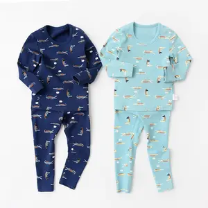 Kleinkind-Pjajamas für Kleinkinder bio-Bambus Kleinkind Freizeitkleidung Pyjamas Jungen-Pjama Nachtwäsche Kinder-Set Kinder Herbst-Pjama