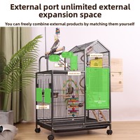 Grande cage à oiseaux en métal, cage à perroquets extra-large, habitat de luxe de style villa, support spécialement conçu pour les calopsittes
