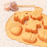 Moule en silicone de qualité alimentaire pour la récolte d'automne, motifs citrouille, feuille d'érable, gland, pour gâteaux, chocolats, savons, pour la pâtisserie DIY, Thanksgiving, Halloween