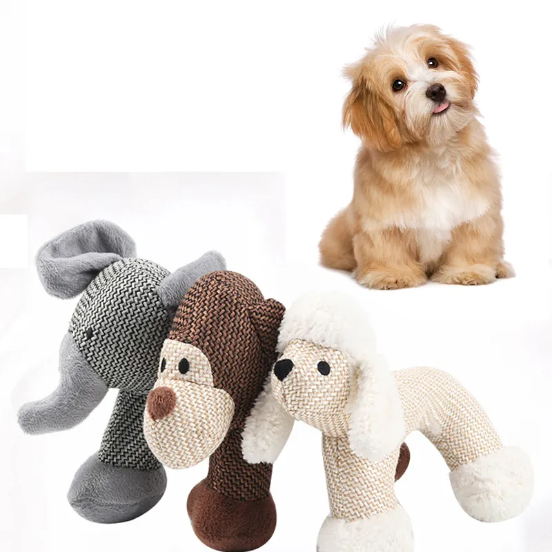 Penjualan laris mainan anjing lucu bentuk hewan mainan mewah anjing awet suara tahan aus nyaman