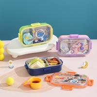 Boîte à bento pour enfants de 700 ml avec impression de dessins animés, boîte à lunch en acier inoxydable, boîte à lunch portable, récipient alimentaire, boîte à bento, boîte à lunch