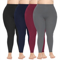 Leggings de musculation pour femmes grandes tailles 1XL-5XL, longueur genou, couleur unie, en soie de lait fine, prêts à porter en extérieur, 300 lb
