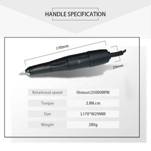 Micromotore Elettrico Dentale 2066A STRONG 204, Strumento per Unghie, 35000 RPM, Manipolo 102L, Lucidatrice per Protesi con Pedale - Product Image 3