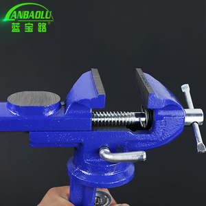 Anbaolu Bench Vise Cast Iron Smooth Jaw Swivel Base 360 Degree Adjustable With Anvil For Tube Work - Product Image 3