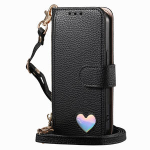For Samsung <strong>Galaxy</strong> S25 Ultra/A16/A17/A25/A05 Cross Shoulder Wallet Flip case Cover <strong>Heart</strong> Design - Product Image 4