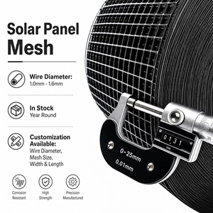 Kit de Protección para Paneles Solares Contra Pájaros y Animales, Malla de Alambre Galvanizado Recubierta de PVC Negro, Bloqueador de Palomas para Techos Solares, Malla de 1/2 Pulgada - Product Image 2