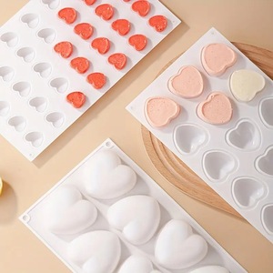 Heart Shaped <b>Silicone</b> Mold 8 Cavities For <b>Baking</b> Cake Chocolate Mousse Valentine's Day Use - Product Image 2