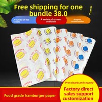 Papier d'emballage alimentaire jetable et recyclable, résistant à l'huile, pour hamburgers, rouleaux de poulet, boulettes de riz, plateaux à pain - Personnalisable, 900 feuilles