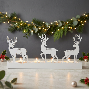 Modern Luxury Iron Antelope Cutwork Design Handmade <b>Tea</b> <b>Light</b> Candle Holder for <b>Christmas</b> Home Decoration Gifts - Product Image 1