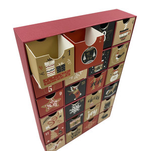 2020 <span class=keywords><strong>Amazon</strong></span> hot sale ready to fill custom promotional Christmas 24 drawer boxes advent calendar - Product Image 5