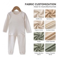 Ensemble de Combinaisons Bébé en Coton Gaufré Personnalisé, Pyjama Unisexe à Manches Longues pour Nourrissons et Tout-Petits, Vente en Gros Usine OEM