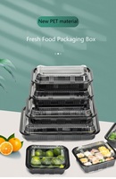 Assiettes et plateaux jetables écologiques en PET HYX-515 avec logo personnalisé pour sushis, nouilles, hamburgers et plus encore
