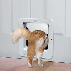 Porte pour animaux de compagnie en plastique écologique de luxe <span class=keywords><strong>avec</strong></span> capteur à <span class=keywords><strong>puce</strong></span>, verrouillage 4 directions, ouverture spirale, volet intérieur, pour chiens et chats, accès au salon - Product Image 5