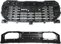 Revêtements extérieurs automobiles Grille noire brillante en ABS pour GMC Sierra 1500 2022-2024