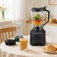 1200W 3-in-1 blender voor smoothies, sap maken & malen, 1,8L grote kan + 700ml bekers, multifunctionele voedselprocessor