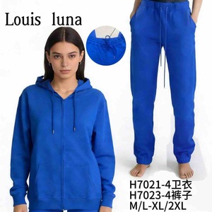 Felpa con Cappuccio Louis Luna da Donna H7021-4 Blu M L XL 2XL, Set Sportivo Casual Autunno Inverno - Product Image 3